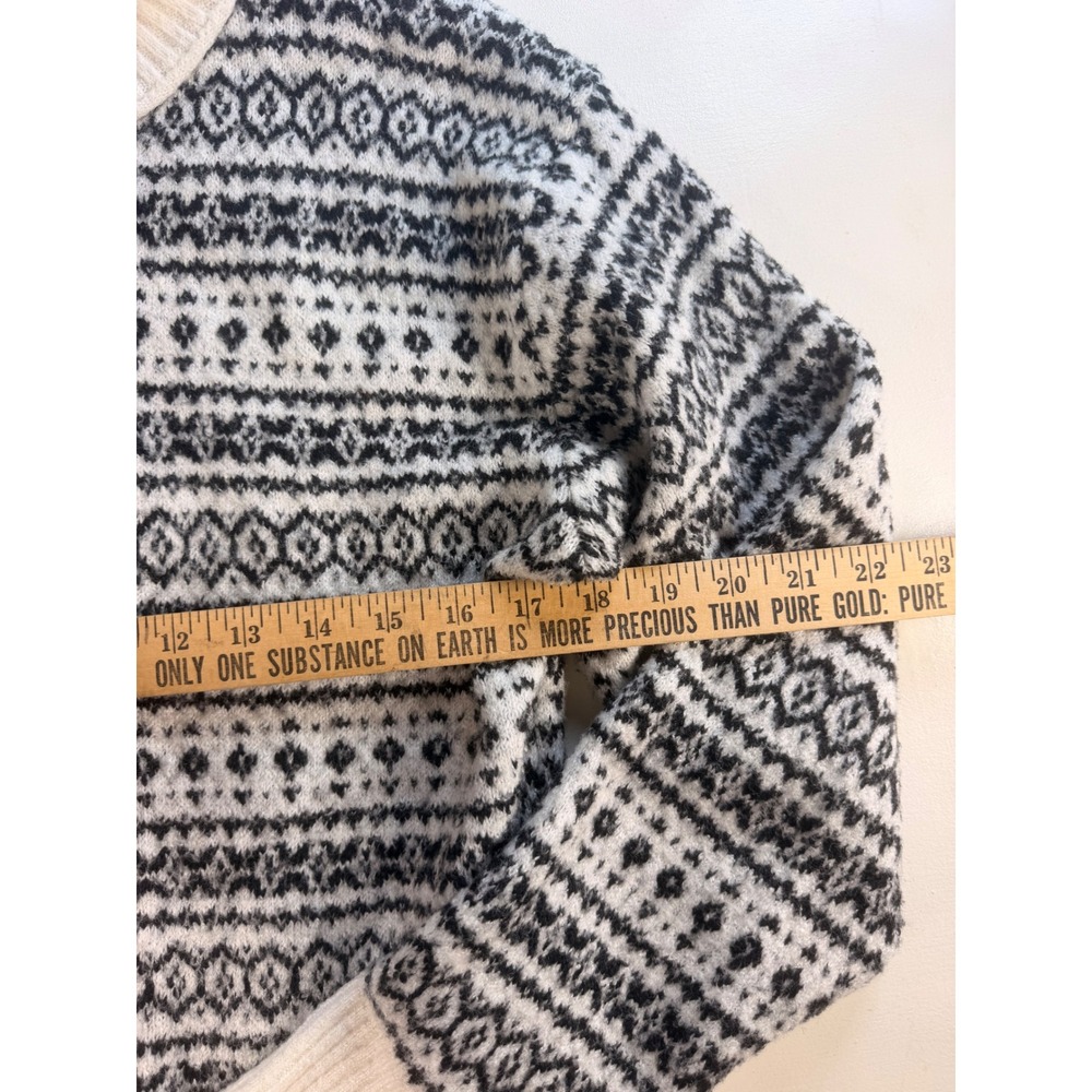 American Eagle Fair Isle Sweater Women XS Cream Black Excellent Knit Pullover - Picture 7 of 9